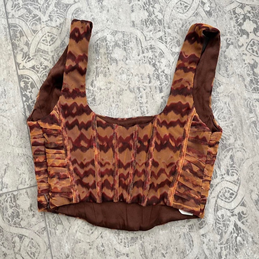 Zara Tie Dye Corset Crop Top - Picture 3 of 3